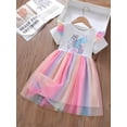 thumbnail image 1 of ATAIKU 1-8Y Flower Girls Dress Unicorn Rainbow Pageant Princess Party Tutu Dresses for Toddler, 1 of 6