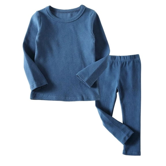 ATAIKU 1-9Y Kids Winter Warm Thermal Pajamas Set Cotton Sung Fit Sleepwear for Boys Girls 2pcs Pjs Set