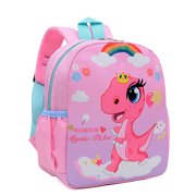 ENFLASH 10" Cartoons Toddler Lightweight Mini Backpack for Kids Girls Preschool and Kindergarten 2-6T, Dinosaur