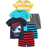 ENFLASH 2-7T Boys Summer Pajamas Sets T-shirt + Shorts 100% Cotton Pjs for Toddler - Shark