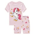 thumbnail image 1 of ATAIKU 2-7T Toddler and Little Girls Short Sleeve Top and Shorts Pajama Sets 2-Piece Unicorn Sleepwear, 1 of 8