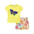 thumbnail image 1 of ATAIKU 2-7Y Little Girls 2-Piece Summer Pajamas 100% Cotton Short Pjs Set Kids Sleepwear - Butterfly, 1 of 8
