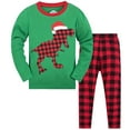 thumbnail image 1 of WIBACKER 2-9 Years Boys' and Toddler Kids Long Sleeve Tops and Pants Sleepwear Little Boys Cotton 2 Piece Pajamas Dinosaur Pants Set, 1 of 10