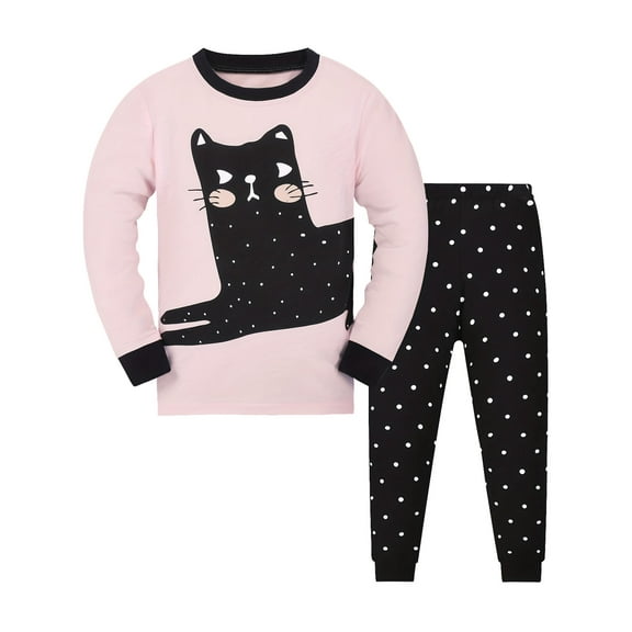WIBACKER 2-Piece Long Sleeve Pajamas Christmas Sleepwear Unicorn Pjs Cotton for Baby, Toddler, Little Girls 2-9 Years
