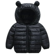 ENFLASH 2T 3T 4T 5T Winter Coat for Toddler Kid Baby Boy Girl Light Puffer Bear Hooded Down Jacket