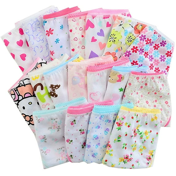 ATAIKU 3-12T Kids Baby Girls' 100% Cotton Brief Underwear Panties Random Color 6-Pack