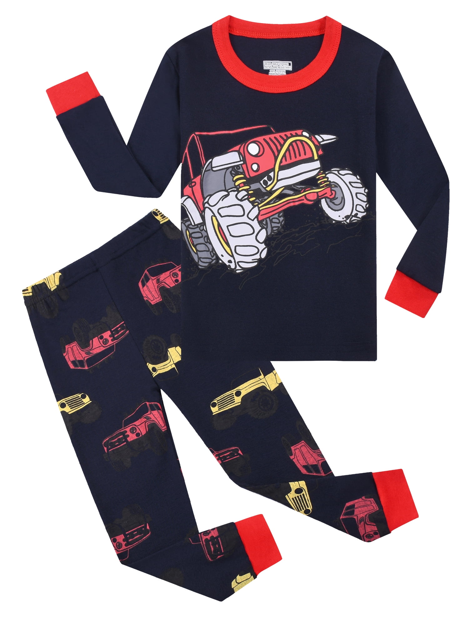 ENFLASH 38T Toddler and Little Boys Pajamas Sets 100 Cotton Kids Long