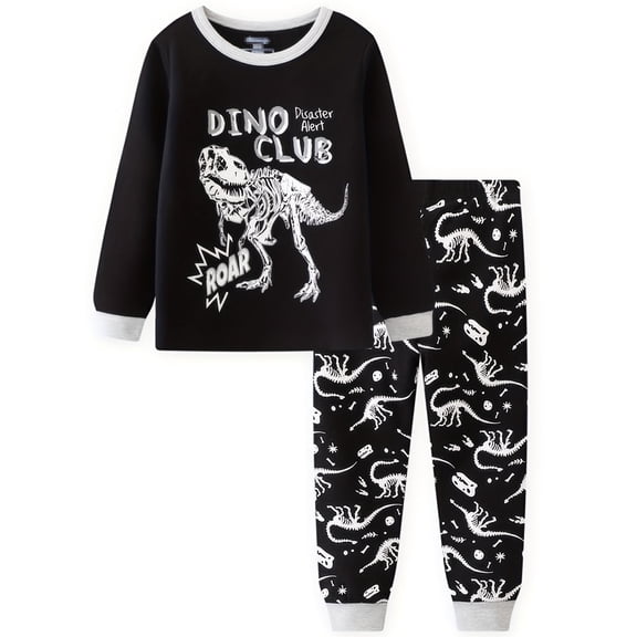 ATAIKU 3-8Y Little Boys Pajama Set Long Sleeve Top and Pants 100% Cotton Pjs Kid Dinosaur Sleepwear