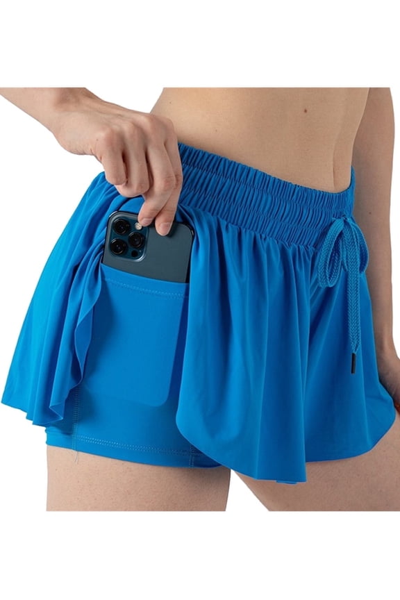 5-12Y Girls Butterfly Shorts Flowy Athletic 2 in 1 Cheer Tennis Skirt Shorts Running Dance Preppy Kids Clothes