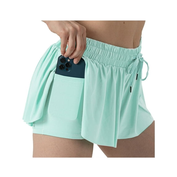 ATAIKU 5-12Y Girls Butterfly Shorts Flowy Athletic 2 in 1 Cheer Tennis Skirt Shorts Running Dance Preppy Kids Clothes