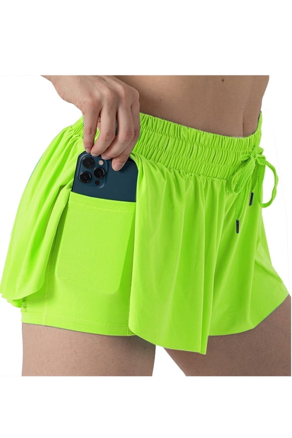 5-12Y Girls Butterfly Shorts Flowy Athletic 2 in 1 Cheer Tennis Skirt Shorts Running Dance Preppy Kids Clothes