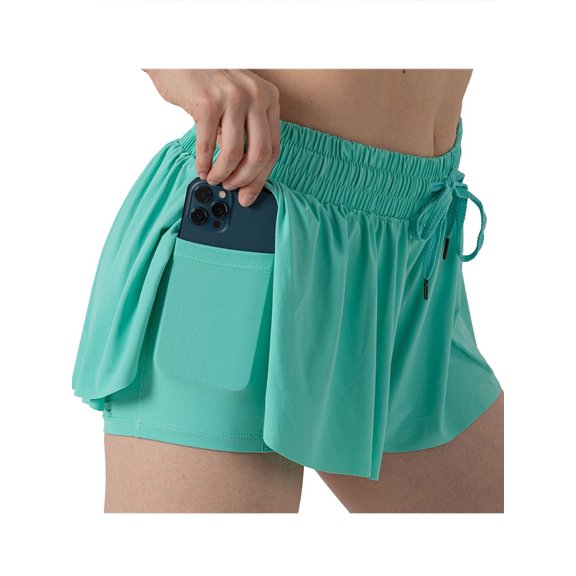 ATAIKU 5-12Y Girls Butterfly Shorts Flowy Athletic 2 in 1 Cheer Tennis Skirt Shorts Running Dance Preppy Kids Clothes