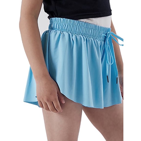 ATAIKU 5-12Y Girls Butterfly Shorts Flowy Athletic 2 in 1 Cheer Tennis Skirt Shorts Running Dance Preppy Kids Clothes