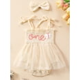 thumbnail image 1 of ENFLASH Baby Girl 1st Birthday Outfit One Year Old Straps Tulle Romper Summer Sleeveless Tutu Dresses with Headband 12-18 Months, 1 of 7