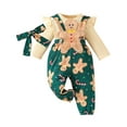 thumbnail image 1 of ENFLASH Baby Girl Christmas Outfit Newborn Romper Gingerbread Pants Set Fall Winter Infant Clothes My First Christmas Outfits, 1 of 11
