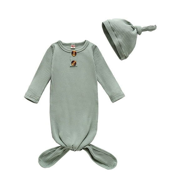 ATAIKU Cotton Swaddle Sleep Sacks for Newborn Baby Blanket Wrap with Hat,Boy Girl Knotted Sleeping Bag