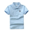 thumbnail image 1 of ENFLASH Girls Boys' Moisture Wicking Performance Sport Polo Short Sleeve Knit Uniform Shirt, 1 of 6