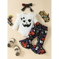 thumbnail image 1 of ENFLASH Halloween Cute Ghost Newborn Baby Girl Clothes Infant Romper Fall Winter Outfits Gifts for Girls Bell Bottoms Pant Sets, 1 of 10