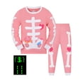 thumbnail image 1 of WIBACKER Halloween Little Girl Boy Glow-in-the-Dark Sleepwear Cotton Toddler Kids 2-Pieces Pajamas Sets,Skeleton 2Y, 1 of 10