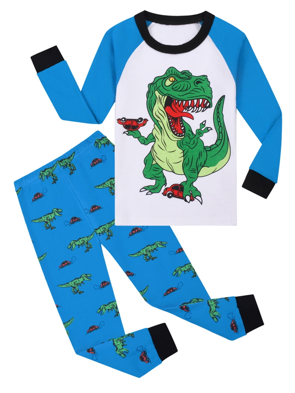 ENFLASH Little Boys Pajamas Kids 2 Piece Pjs Dinosaur Sleepwear Sets 5T