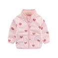 thumbnail image 1 of ATAIKU Little Girl Polar Fleece Jacket Printed Zip Up Spring Fall Warm Coat Kids Outerwear - Pink Love Heart, 1 of 7