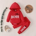thumbnail image 1 of ATAIKU Newborn Baby Boy Clothes Long Sleeve Hooded Top + Pants Infant Baby Romper Cotton Toddler Outfits, 1 of 8
