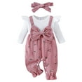 thumbnail image 1 of HWJAD Newborn Baby Girl Clothes Fall Winter Floral Onesie Long Sleeve Romper Infant Jumpsuit Cute Bow Outfits, 1 of 9