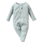 ENFLASH Newborn Zipper Baby One-Piece Footies Pajamas Infant Cotton Sleeper Pjs