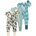 ENFLASH Baby Girls 2 Way Zipper Footless Pajamas Cotton Long Sleeve