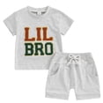 thumbnail image 1 of HWJAD Toddler Baby Boy Clothes Summer Short Sleeve Brother Matching T Shirt Tops + Elastic Shorts Set Infant Casual Outfits, 1 of 9