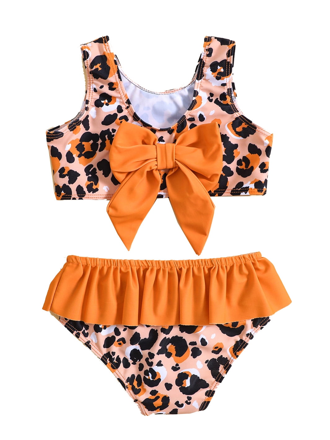 ENFLASH Toddler Baby Girl Bathing Suit Leopard Bow Two Piece Swimsuit ...