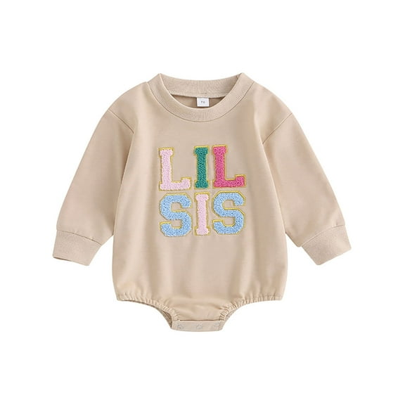 ENFLASH Toddler Baby Girl Romper Sister Matching Sweatshirt Playsuit Fall Winter Clothes - LIL SIS