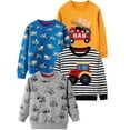 thumbnail image 1 of ATAIKU Toddler Boys Excavator Sweatshirts Long Sleeve Sport Pullover Crewneck Tops for Kids, 1 of 8