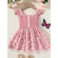 thumbnail image 1 of HWJAD Toddler Dress Ruffle Sleeveless Button Down Dress for Baby Girl Dress Summer Beach Casual Butterfly Tulle Sundress, 1 of 9