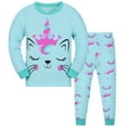 thumbnail image 1 of WIBACKER Toddler & Little Girls Cotton Knit Pajama 2-Piece Long Sleeves Pants Pjs Set 2-9 Years, 1 of 10