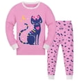 thumbnail image 1 of WIBACKER Toddler & Little Girls Cotton Knit Pajama 2-Piece Long Sleeves Pants Pjs Set 2-9 Years, 1 of 10