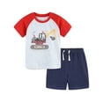 thumbnail image 1 of ATAIKU Toddler and Little Boys 2-Piece Pajamas Short Sleeve Tee and Shorts Summer PJ Set Kid Sleepwear - Excavator, 1 of 9