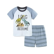 ENFLASH Toddler and Little Boys 2-Piece Pajamas Short Sleeve Tops and Shorts Summer PJ Set Kid Sleepwear - Dinosaur