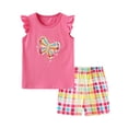 thumbnail image 1 of ATAIKU Toddler and Little Girls Pajamas Short Sleeve 100% Cotton Kids Pjs Cartoons Sleepwear Summer Clothes - Butterfly, 1 of 8