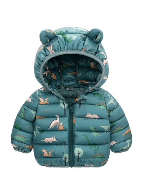 Winter Down Coats for Kids Baby Boys Girls Light Puffer Padded Jacket Bear Hoods Toddler Outerwear