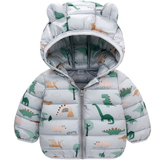HWJAD Winter Down Coats for Kids Baby Boys Girls Light Puffer Padded Jacket Bear Hoods Toddler Outerwear