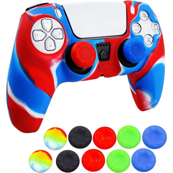 ENFOURCLASS Anti-Slip Controller Skin for PS5/Xbox Series X|S/PS4 - 1PC Shell Cover with 10 Thumb Grips, Enhanced Grip & Sweatproof (Style #16)