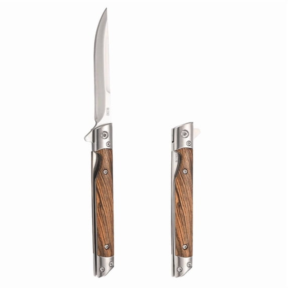 ENFOURCLASS Damascus Pattern Pocket Knife - Stainless Steel Camping Utility Tool with Secure Lock