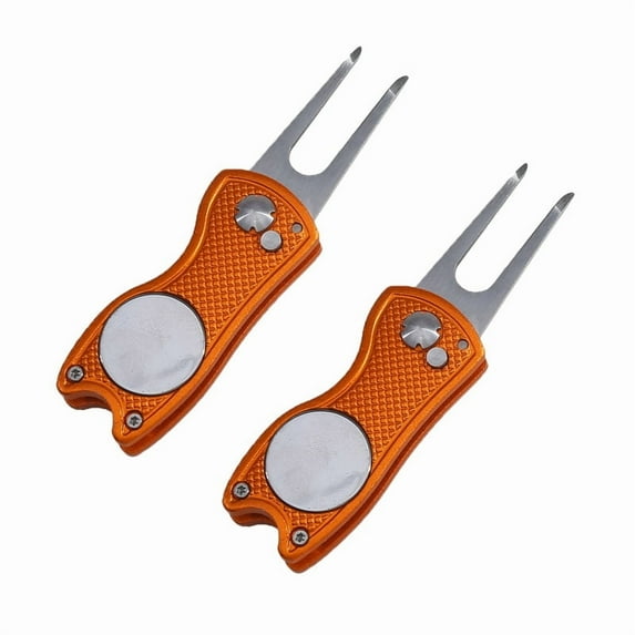 ENFOURCLASS Foldable 3-in-1 Divot Tool with Groove Cleaner & Ball Marker for Golf Training & Repair