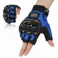 thumbnail image 1 of ENFOURCLASS Touchscreen Steel Knuckle Half Finger Motorcycle Gloves for Men Women, BMX ATV MTB Road Racing Powersports, 1 of 13