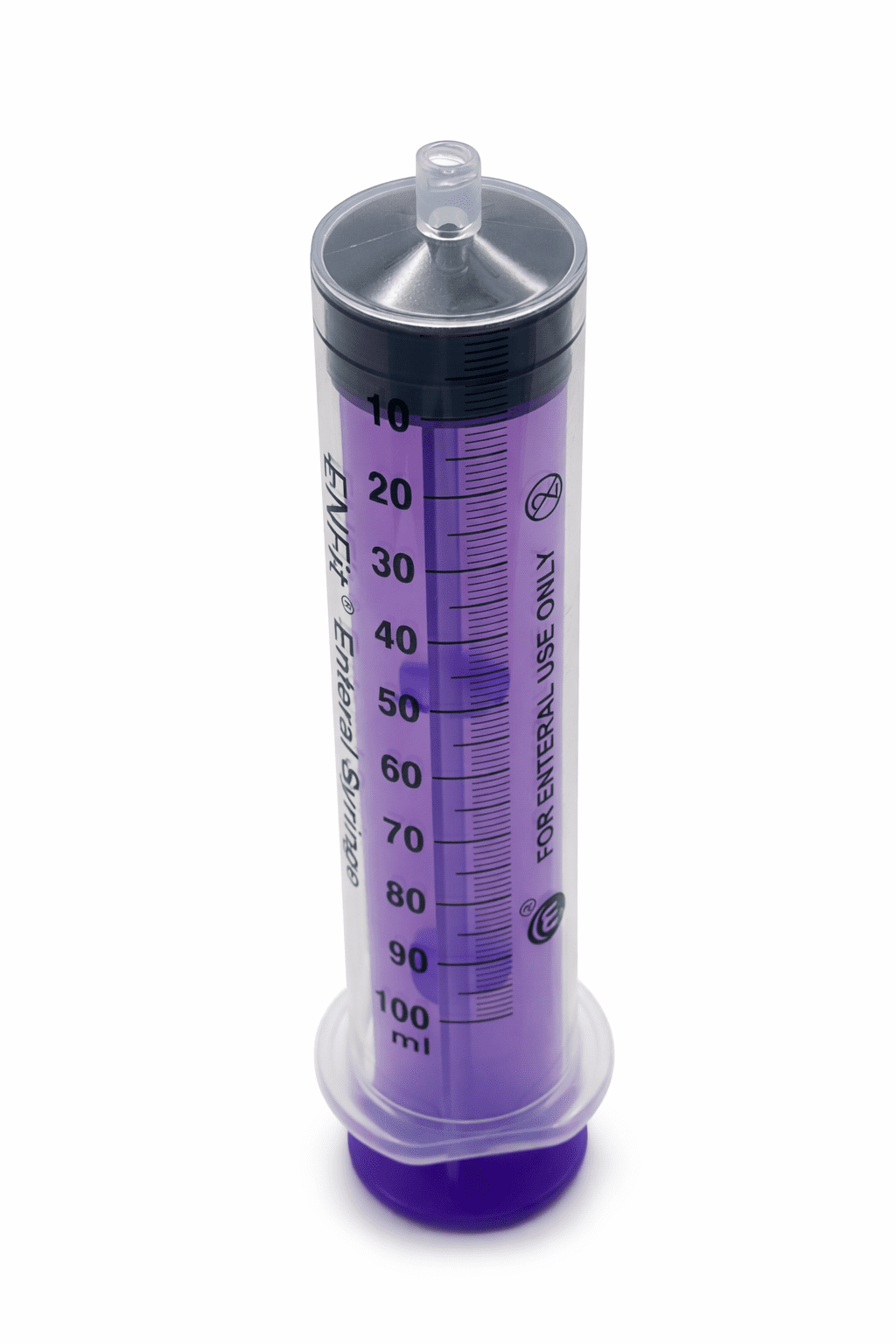 ENFit® Disposable Enteral Sterile Syringe - 100ml (10-Pack, Individually Packaged, Purple Plunger, Latex/DEHP Free, Single Use)