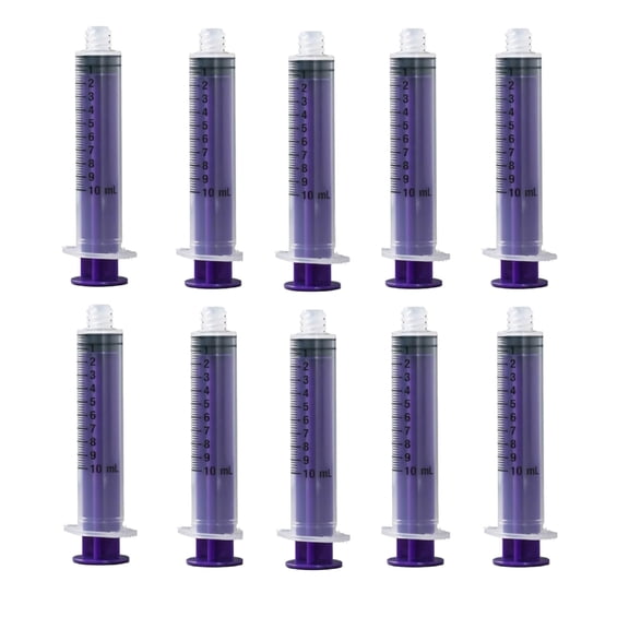 ENFit Reusable Syringe w/O-ring 10ml Quantity: 10 Individually Packaged Reusable 10cc Syringes