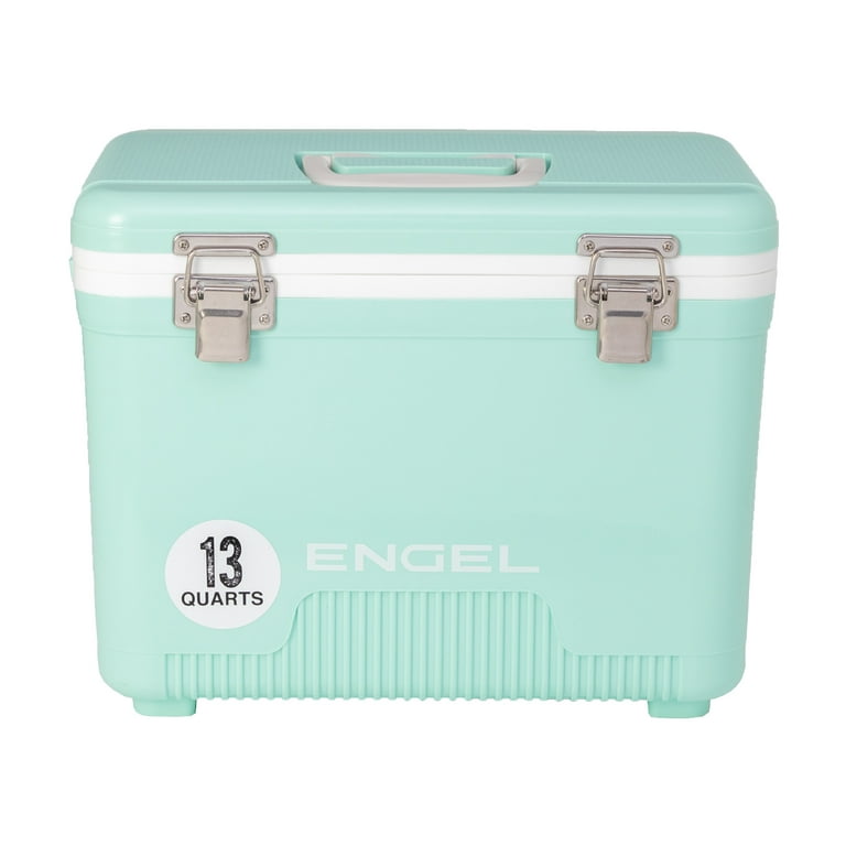 Engel 13 Quart 18 Can Leak Proof Odor Resistant Insulated Cooler Drybox, Seafoam