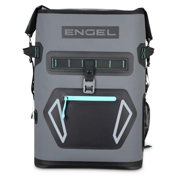 ENGEL 25 Qt Insulated Backpack Cooler BP25 - 24 Cans, Dark Gray/Seafoam