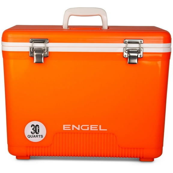 ENGEL 30 Qt Leak-Proof Compact Insulated Drybox Cooler - Orange High-Visibility